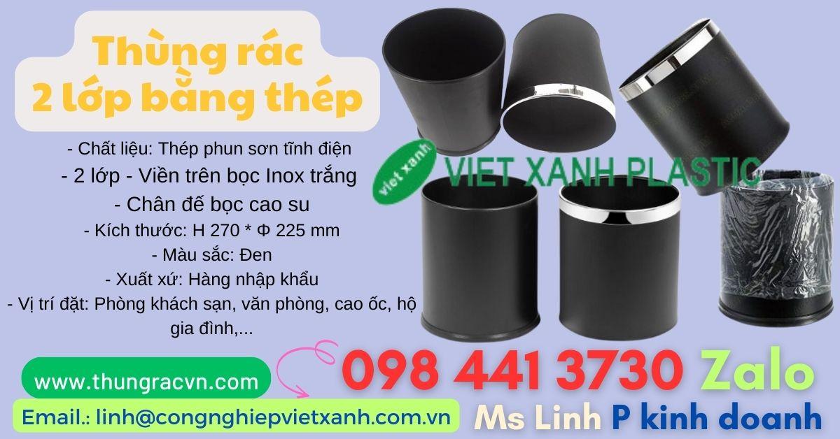 THÙNG RÁC TRÒN 2 LỚP BẰNG THÉP