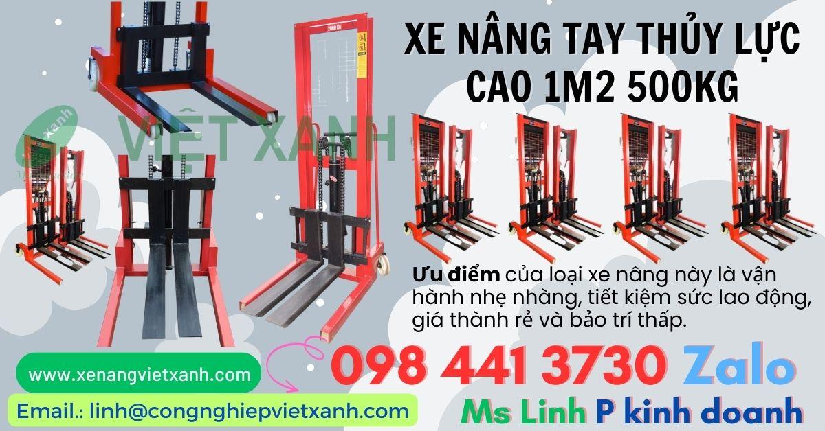 XE NÂNG TAY CAO 1M2 TẢI 500KG CHUYÊN DÙNG NÂNG HÀNG LÊN CAO