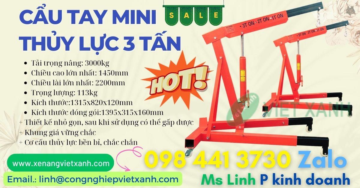 CẨU THỦY LỰC BẰNG TAY 2 TẤN 3 TẤN